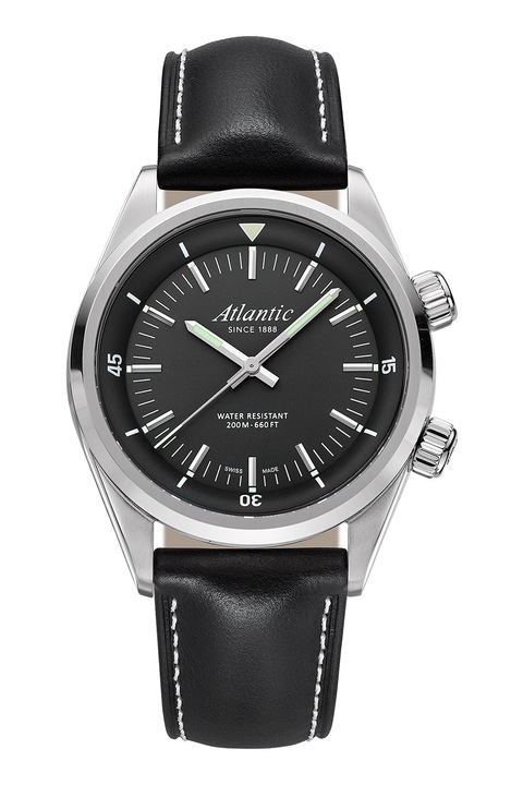 Atlantic, Часовник с кожена каишка, Черен