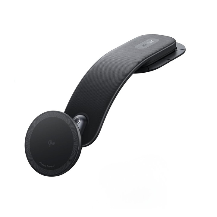 Suport auto magnetic Anker Nano, cu incarcare wireless, Detasabil, 15W, 360°, Negru