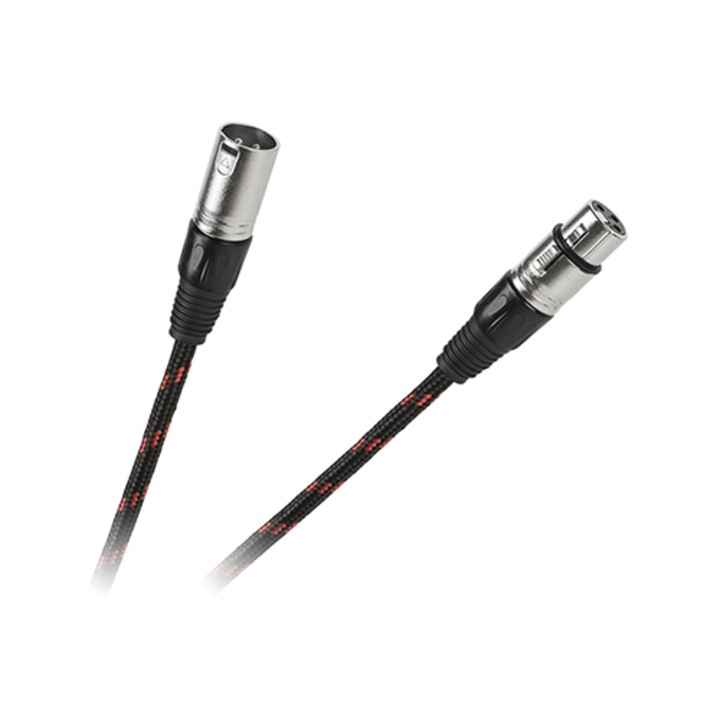 Mikrofonkábel, XLR anya - XLR apa, 3 m, fekete
