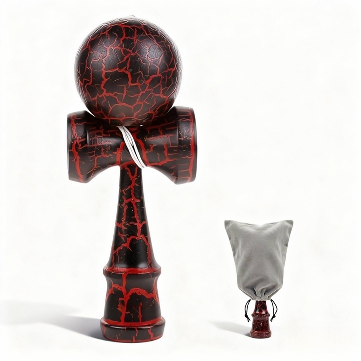 Kendama din lemn LITFIV, fag, 18x7x3.8cm