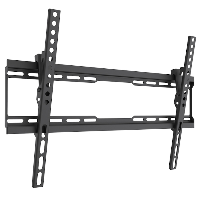 Регулируема стойка за телевизор VGSOLID46T, 37"–80", VESA 600×400, 45 кг, профил 28 мм, наклон 0°/–15°, черна