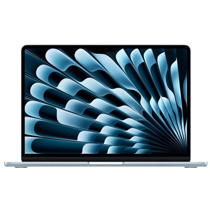 Laptop Apple MacBook Air 15 Procesor Apple M4 10-core CPU, 15.3" Liquid Retina, 16GB, 512GB SSD, Apple M4 10-core GPU, Mac OS, Layout INT, Albastru deschis + adaptor retea 70W