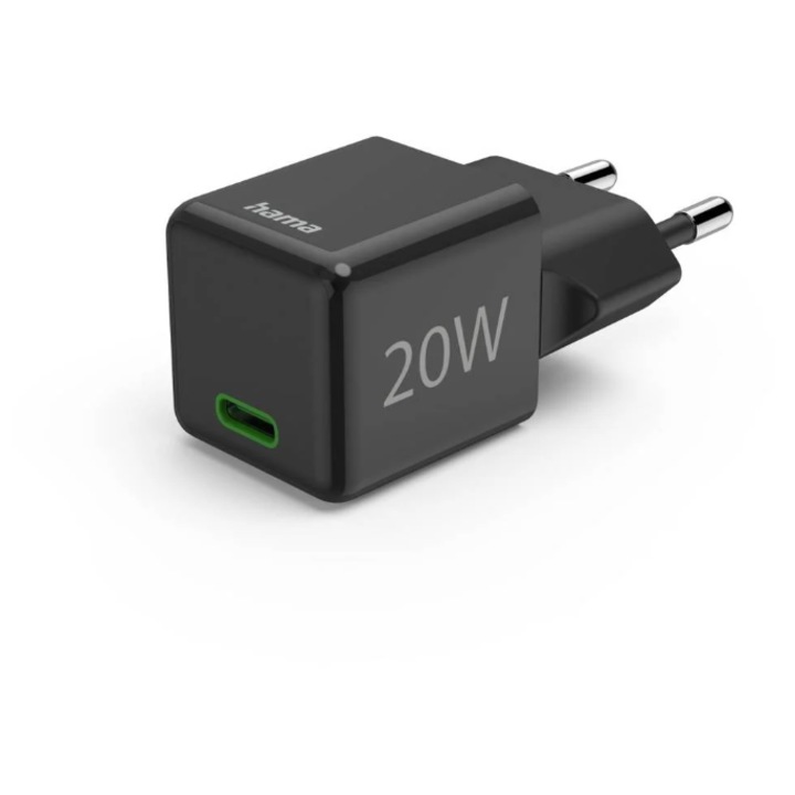 Hama töltő, 20W, USB-C, fekete