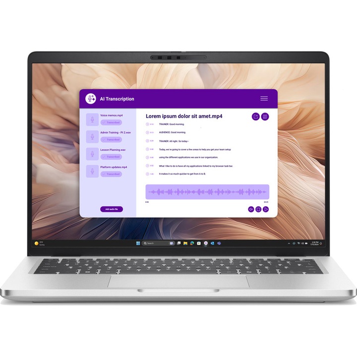 Laptop Dell Pro 14 Plus PB14250 Procesor Intel® Core™ Ultra 7 265U 12M Cache, up to 5.30 GHz, 14" FHD+, 64GB LPDDR5X, 1TB SSD, Intel Arc 130V Graphics, Windows 11 Pro, Gri