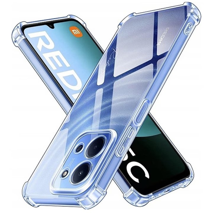 Висококачествен противоударен калъф за Xiaomi Redmi 15C, гъвкав силикон, TPU броня, уникална дълготрайна технология против пожълтяване с двойно инжектиране, ултра богат и първокласен завършек, прозрачен