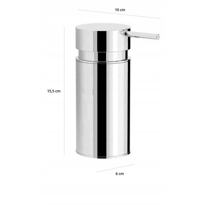 Dozator Sapun Lichid Stella 0.15L, Montat pe Blat, Cromat