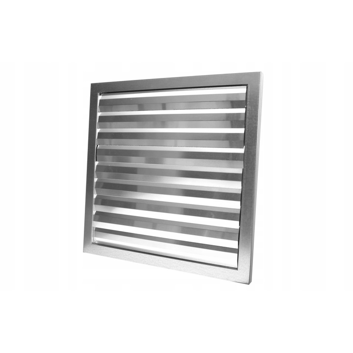 Grilă de Ventilație, Dospel, Obloane Gravitationale, Oțel Zincat, 400, Argintiu