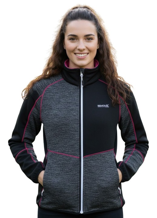 Regatta Lindalla II Női pulóver, poliészter, hosszú ujjú, cipzáras, szürke, M INTL