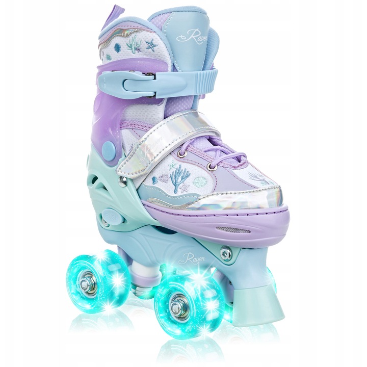 Role Raven Isla reglabile, Violet, Roti LED, Marime 27-30