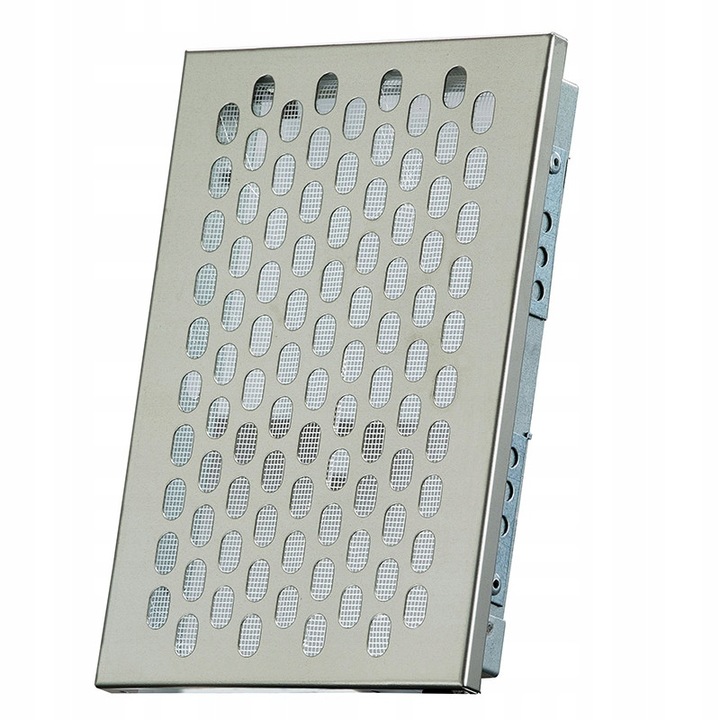 Grila de Ventilatie Dospel, Inox, Echipata Cu Plasa, Argintie, 14x21cm