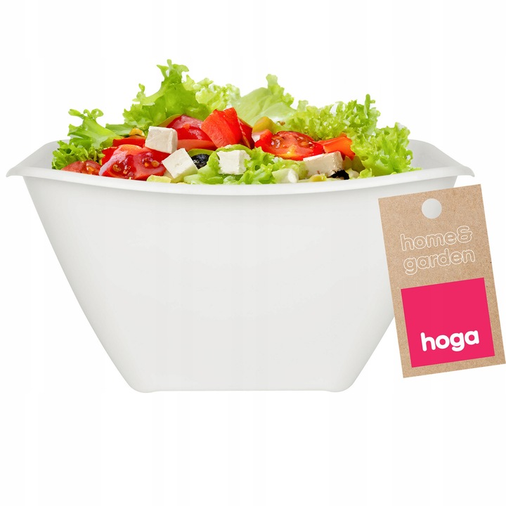 Bol plastic Hoga 3.6L, alb, 26cm, design stabil, multivalent
