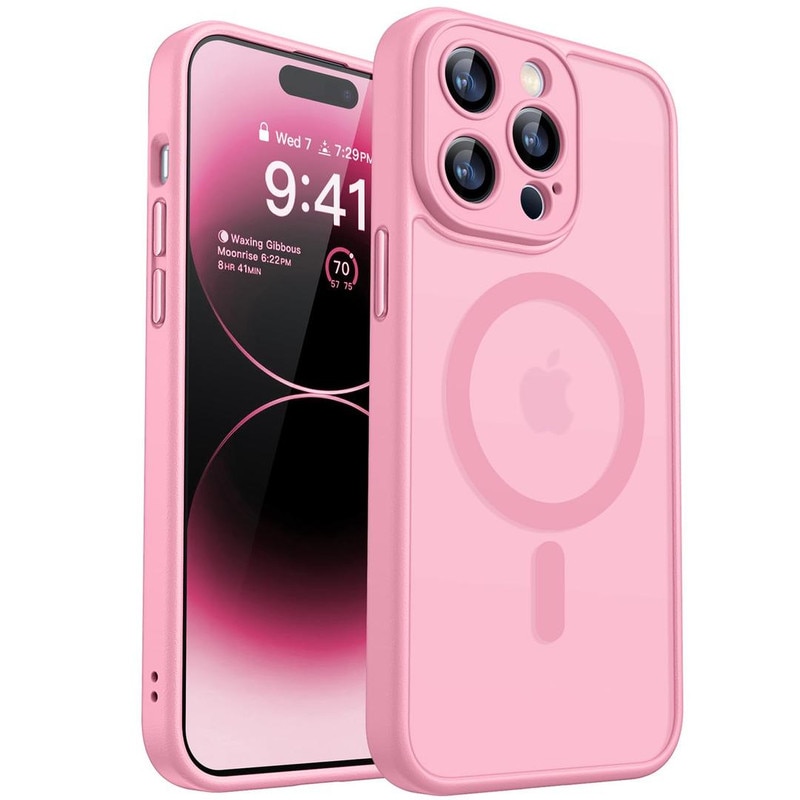 Husa telefon Rhode cu ruj, silicon, roz, set pentru iPhone 13 Pro