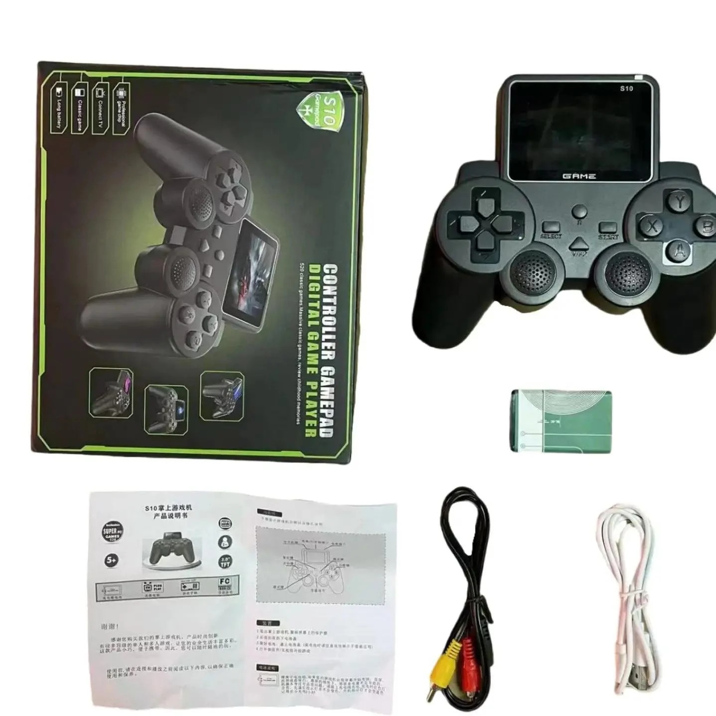 Consola portabila S10 Gamepad cu ecran si jocuri retro, conectare TV, 18x14.5cm