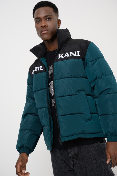 Karl Kani, Geaca Retro Essential, Negru/Verde englez