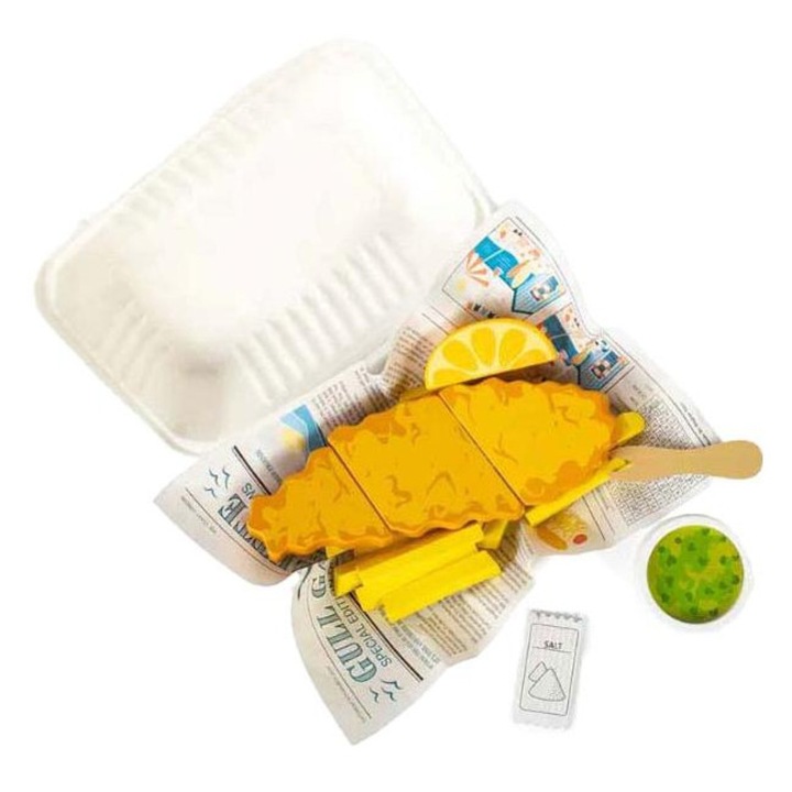 Bigjigs Fish and Chips fa játékkészlet, 26 darabos