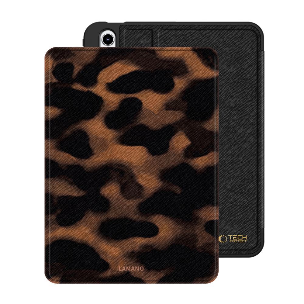 Huse tabletă iPad 2025 11 inch (iPad 11) - Husă inteligentă LAMANO cu imprimeu de leopard, cu suport pentru creion