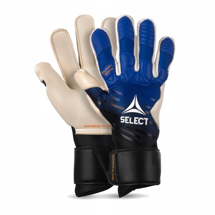 Select 93 Elite futballkapuskesztyű, 9.5, kék/fehér, Flat Cut design, 3mm hab