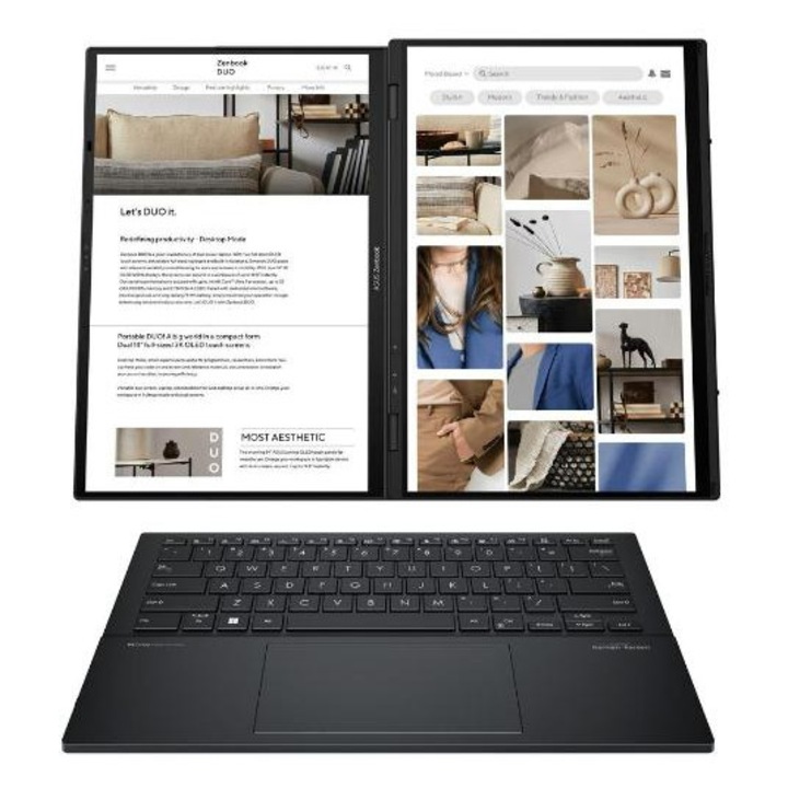 Laptop Asus Zenbook DUO UX8406CA-OLED-PZ068X, 14'', 32GB DDR5, 2TB SSD, Windows 11 Pro