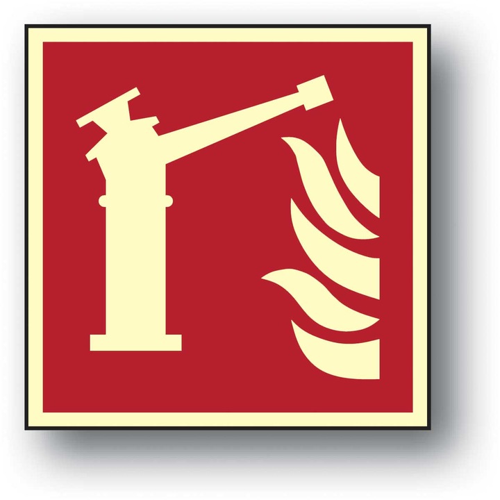 Semn de siguranta fotoluminescent LIBRES, 150x150mm, alb-rosu