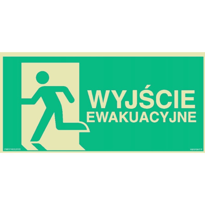 Tabla ecranizare ewakuare stanga, 30x15cm, fotoluminescenta, verde, set