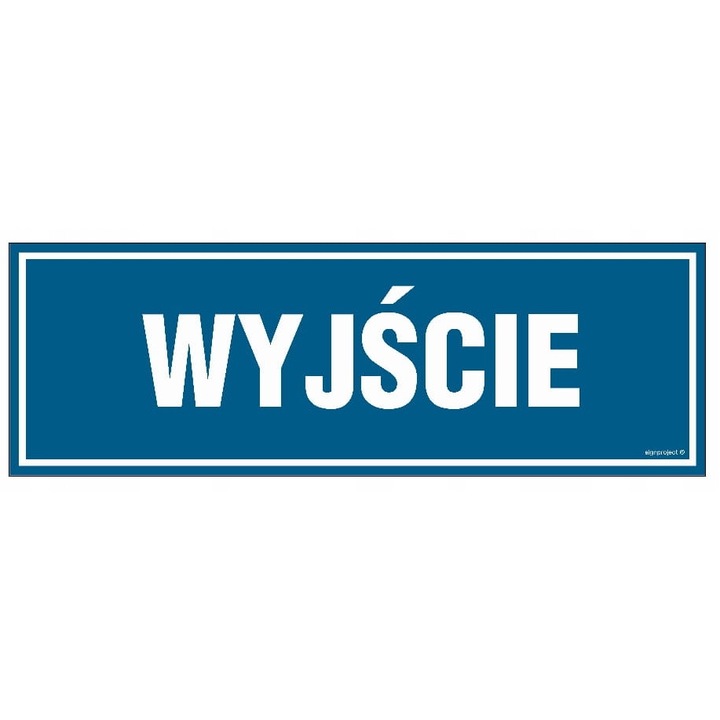Tablica informativa WYJSCIE, 30x10cm, PCV, 1mm, cu prindere adeziva