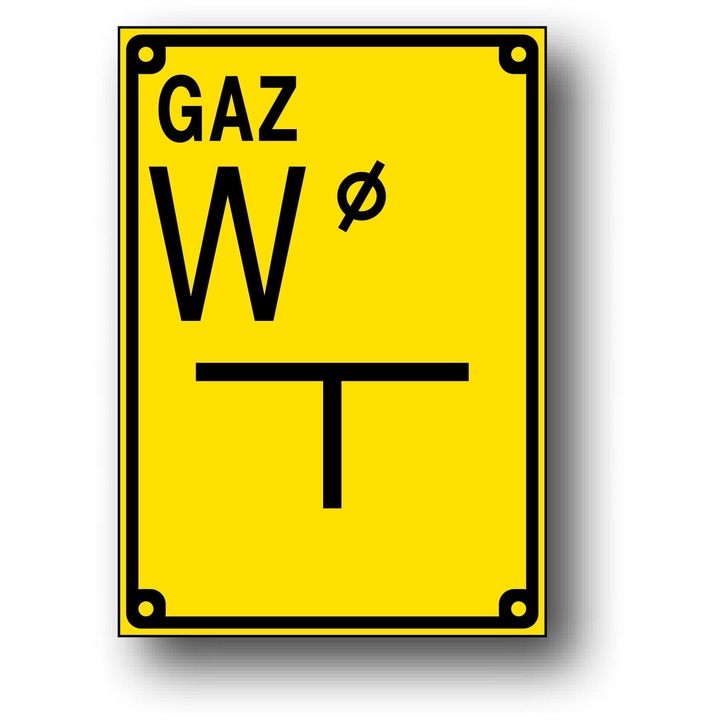 Tablita orientationala gaz, LIBRES, TODG-3, PVC, galben, 14x20cm