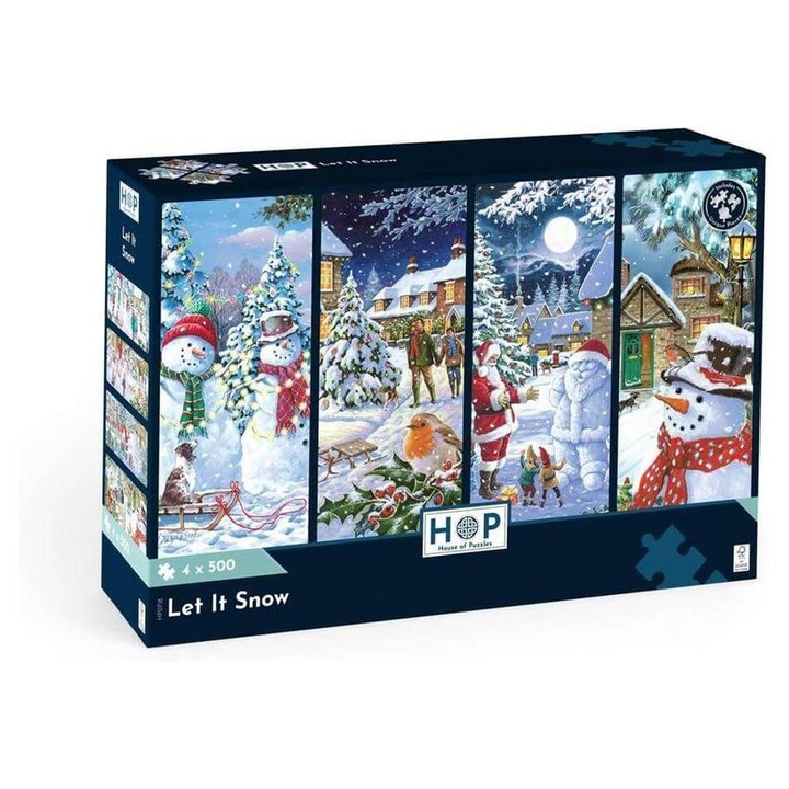 House of Puzzles 4 x 500 db-os puzzle - Let It Snow (0718)