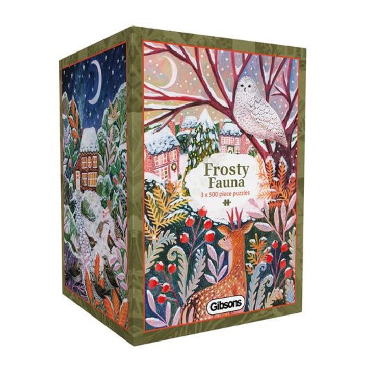 Gibsons 3x500 db-os puzzle - Frosty Fauna (5502)