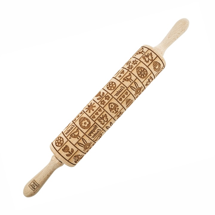 Sucitoare grawerata din lemn, 43 cm, design sarbatori de Paste, natural, MOODFORWOOD Studio
