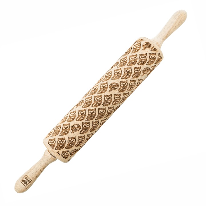 Sucitoare din lemn, MoodForWood, 43 cm, cu design bufnita