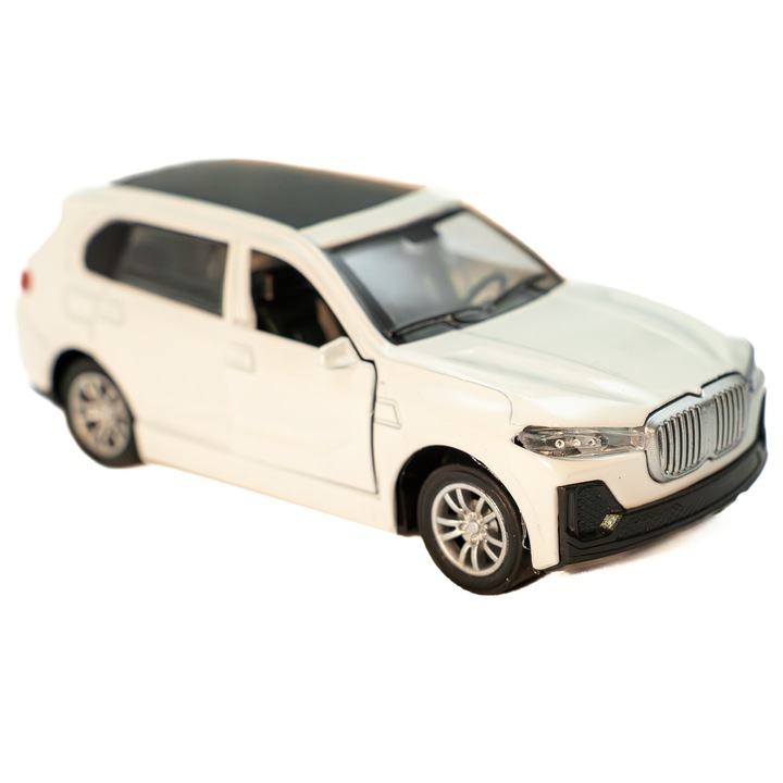 Masinuta metalica BMW X5, 1:43, efecte luminoase si sonore, pull-back, muzica si lumini