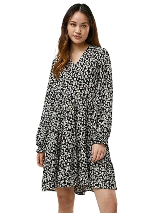 Vero Moda Salina női ruha, lezser, fekete, elasztán, S INTL