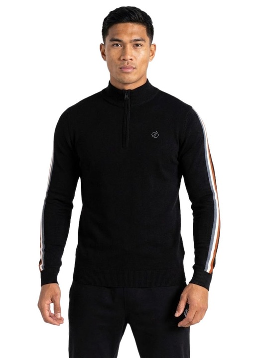 Pulover barbati Dare2b, cu fermoar, negru, viscoza/bumbac, 2XL INTL