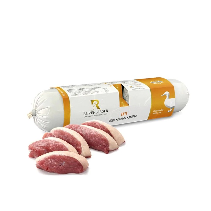 Ritzenberger nedves kutyaeledel, kacsa, 2x400g, 100% hús, adalékanyagok nélkül