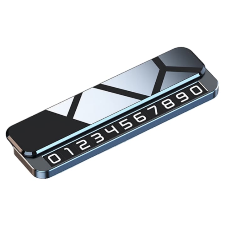 Placa temporara pentru parcare · Placa ascunsa din metal pentru mutarea masinii · Design simplu, elegant si creativ pentru numar de telefon auto · Comutare intre doua numere · Informatii private pentru mutarea masinii · 13,5×3,5×1 cm