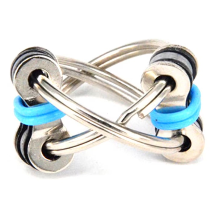 Антистрес играчка за възрастни с верига за велосипед, метален ключодържател, комплект от 5 броя в 5 цвята, лесна за носене