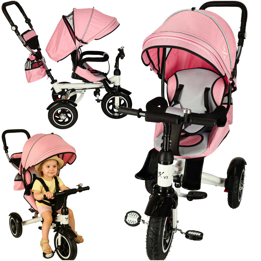 Tricicleta Trike Fix V3, roz, 1-6 ani, roti de 28 cm, 3 in 1 - eMAG.ro