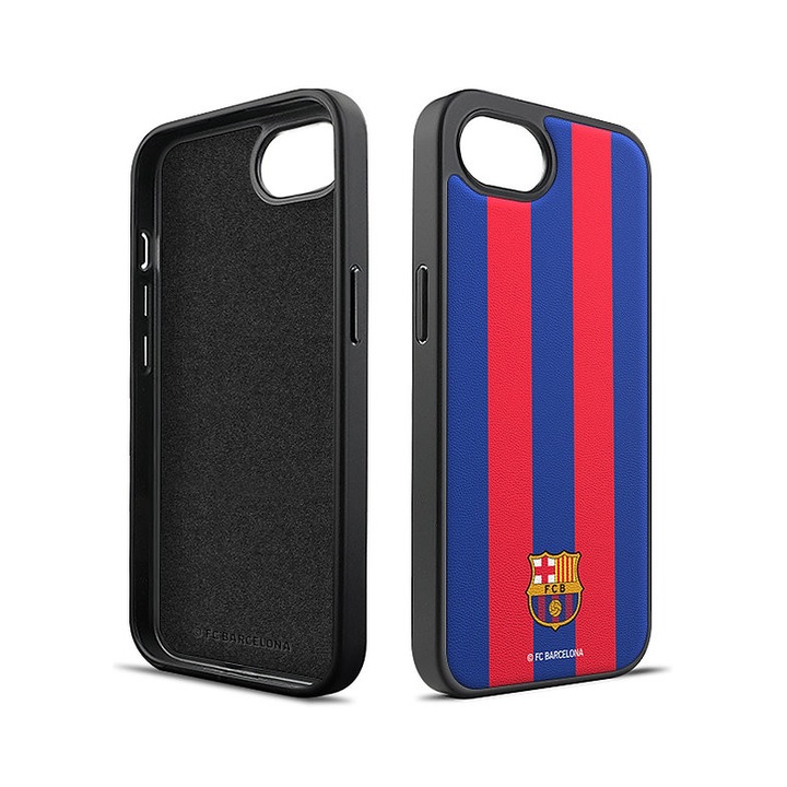 Etui FC Barcelona pentru iPhone 16E, magnetice, granat, set