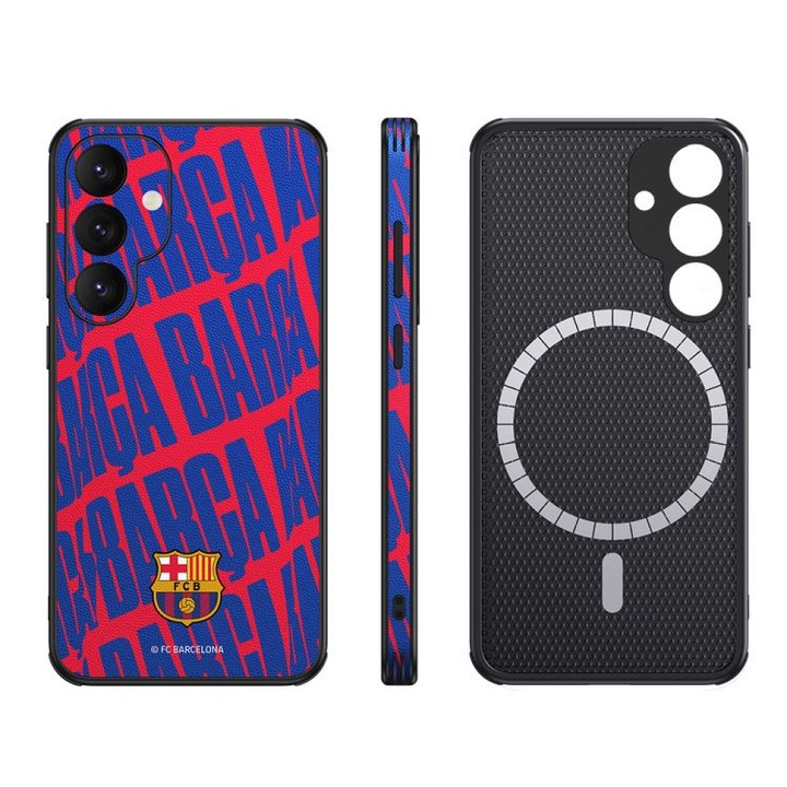 Husa pentru Samsung Galaxy S25 Plus FC Barcelona, negru, magnetic, cu suport integrat
