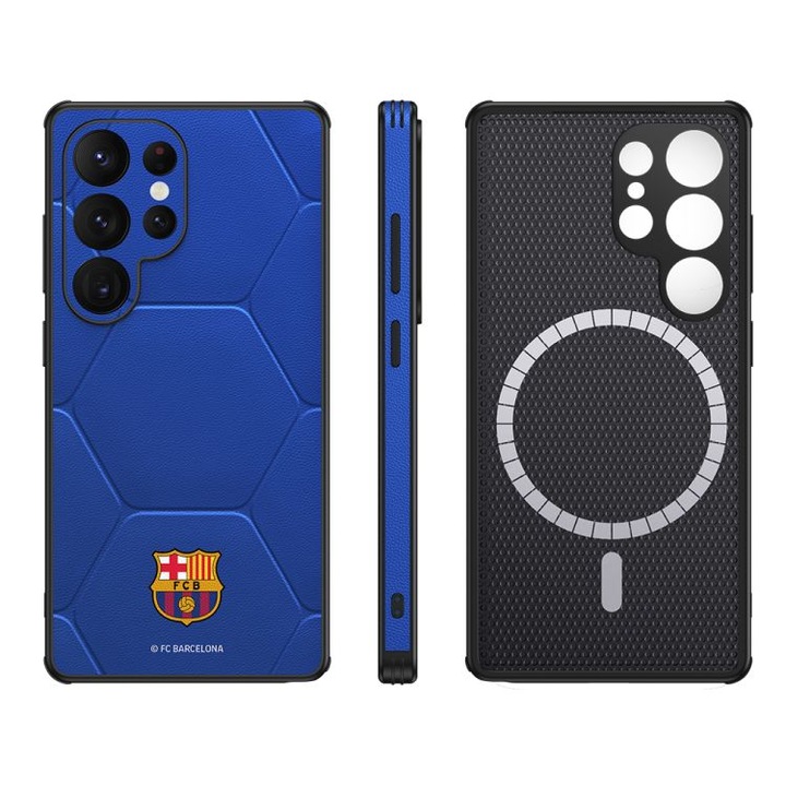 Husa pentru Samsung Galaxy S25 Ultra FC Barcelona, rosu, magnetic, cu suport