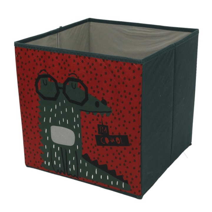 Cutie textila pentru camera copiilor, 30 x 30 x 30 cm - crocodil