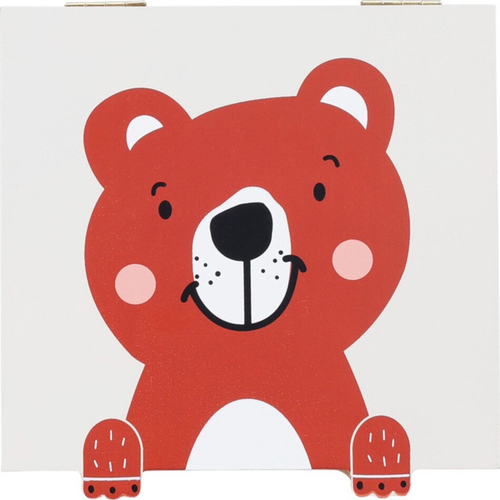 Cufarul pentru comorile copiilor Animalute cu labute, 15 x 15 x 7 cm - urs