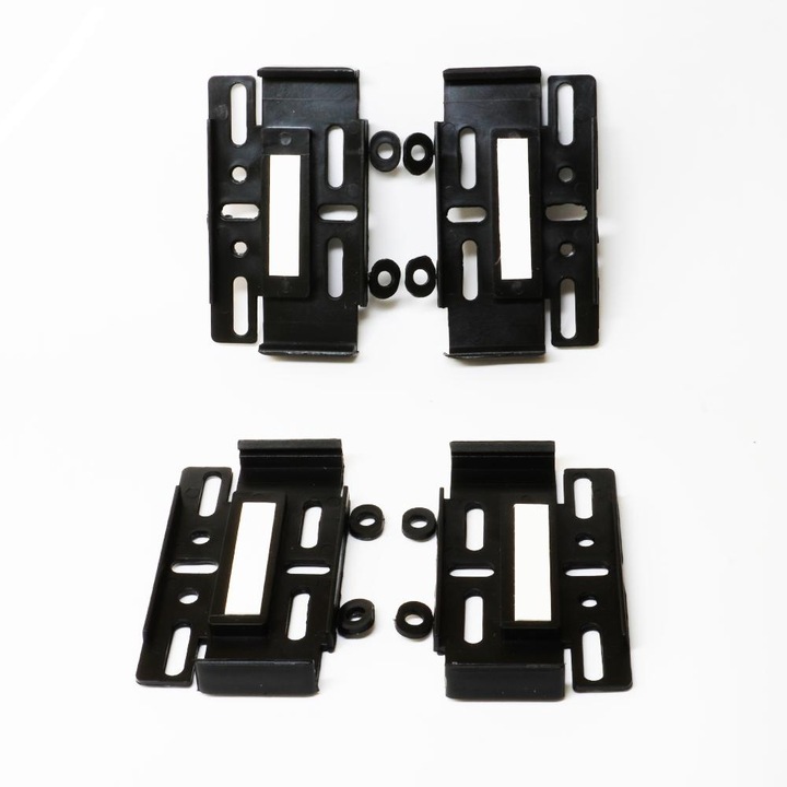 Suport auto pentru numar de inmatriculare fara rame, BATTERY SHOP AKITA, set 4, negru, plastic rezistent