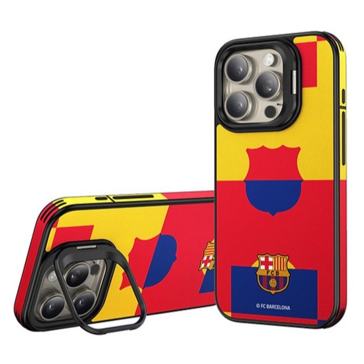Husa pentru iPhone 15 Pro Max FC Barcelona, magnetice, MagSafe, material plastic, cu suport