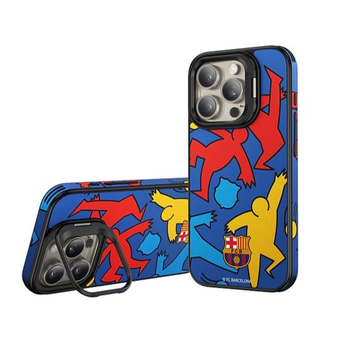 Husa pentru iPhone 15 Pro Max FC Barcelona, magnetice, compatibil MagSafe, negru, 1 buc.