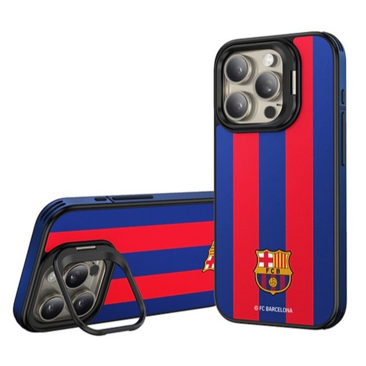 Etui FC Barcelona pentru iPhone 16 Pro Max, piele sintetica, magnetice, set limitat