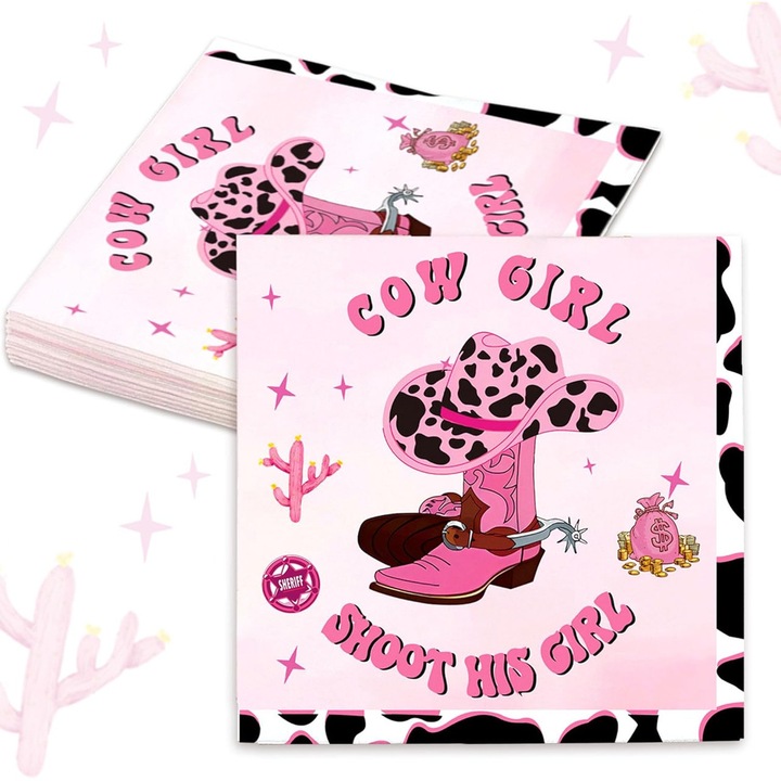 Комплект 20 парти салфетки каубойка многоцветни 33x33см