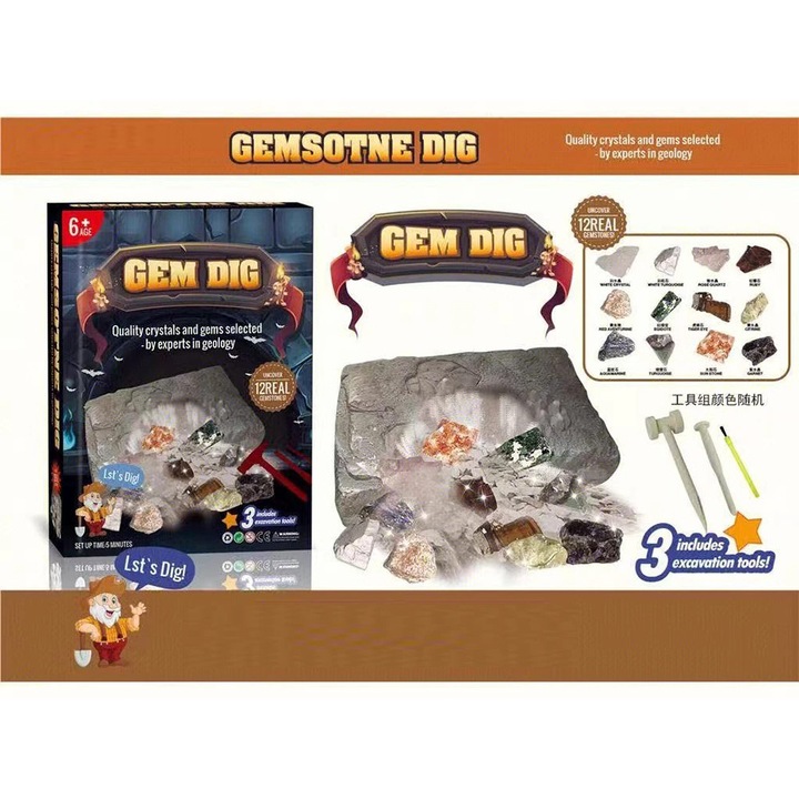 Mamido Régészeti ásatási készlet 12 kristály szerszámokkal MT1545