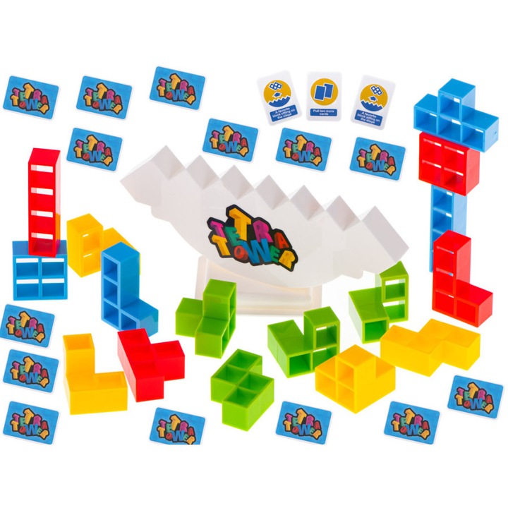 Joc de echilibru si constructie cu blocuri colorate