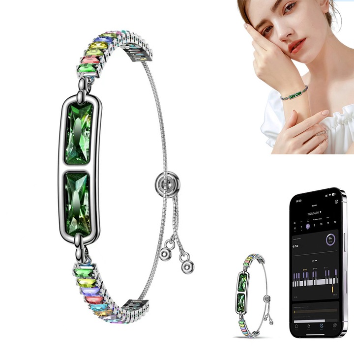 VeniSymlis® Bratara Inteligenta Fashion cu Diamant, 24/8 Sanatate, 20 Moduri Sport, Impermeabila, pentru Femei